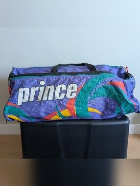 Vintage Prince Tennis Duffel Bag Purple Retro Gym Travel Sports Bag 80s 90s